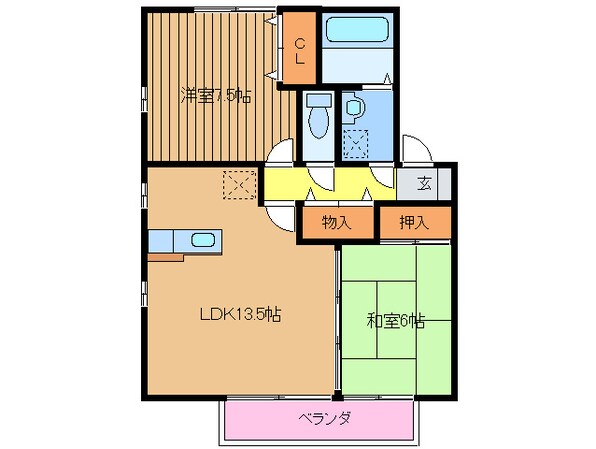 リビングタウン舞の里　Aの物件間取画像